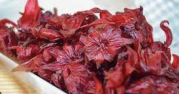soft dried red hibiscus